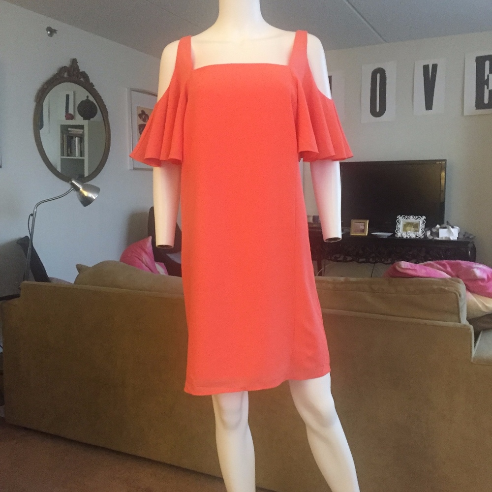 NWT Ali & Jay Cold Shoulder Flutter Sleeve Dress